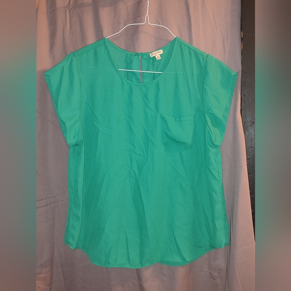 Lily White blouse size XL color green